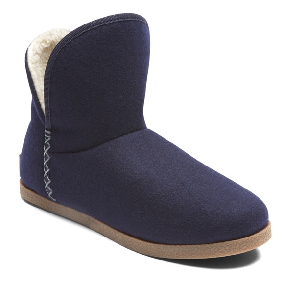 Rockport Trutech Veda Faux Fur Lined Slipper Boots in Navy Women’s 6M NWT NIB - Picture 5 of 9
